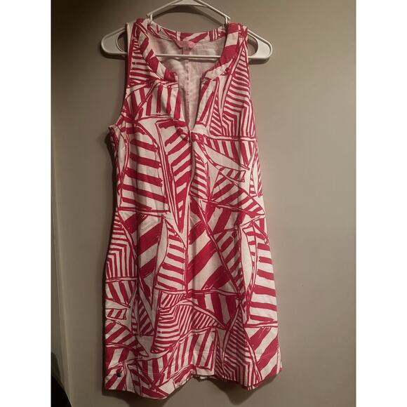 Lilly Pulitzer Estrada Shift Dress Capri Pink Yacht Sea Size Large Sleeveless - Picture 1 of 10